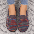 Sapato Feminino Casual Boho Listrado em Malha Respirável