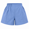 Short Feminino de Linho com Forro Cintura Alta e Elástico