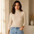 Suéter Cacharrel Feminino Gola Alta Tricô | WarmAura