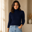 Suéter Cacharrel Feminino Gola Alta Tricô | WarmAura