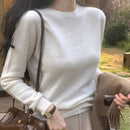 Suéter Feminino Básico de Lã com Gola Redonda