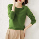 Suéter Feminino Básico de Lã com Gola Redonda