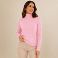 Suéter Feminino Cacharrel Gola Alta em Tricô | WinterComfort