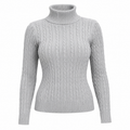 Suéter Feminino Gola Alta em Tricô Trançado para Inverno | WinterBraids