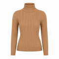Suéter Feminino Gola Alta em Tricô Trançado para Inverno | WinterBraids