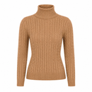 Suéter Feminino Gola Alta em Tricô Trançado para Inverno | WinterBraids
