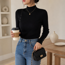 Suéter Feminino de Tricô Elegante com Botões para Inverno