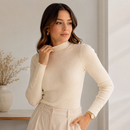 Suéter Feminino de Tricô Elegante com Botões para Inverno