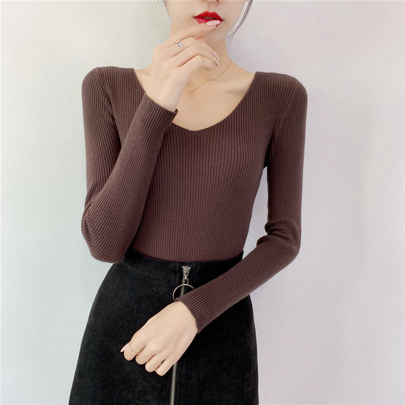 Suéter Feminino de Inverno com Decote em V | GlamSweater