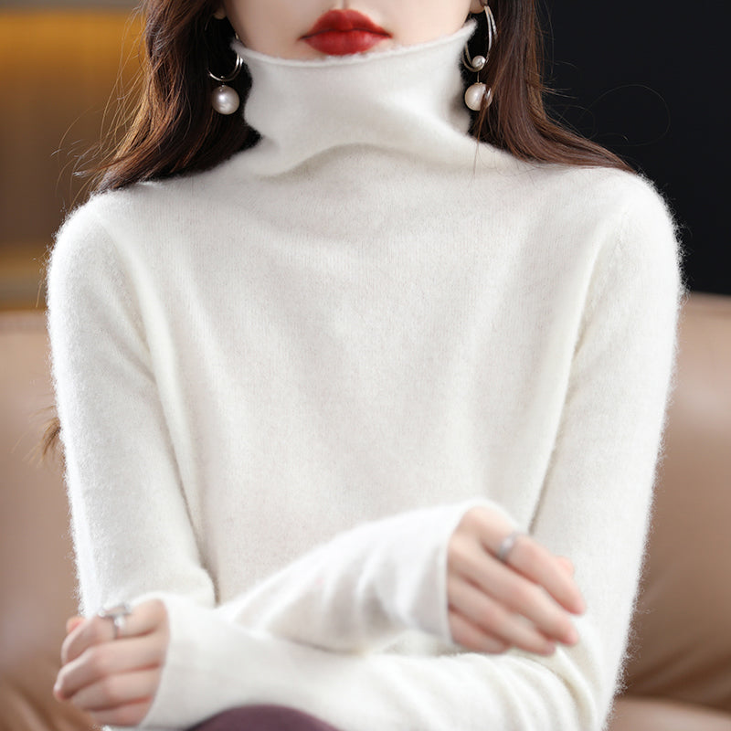 Suéter Feminino de Lã Gola Alta | Soft Elegance