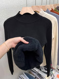 Suéter de Inverno Feminino de Lã Peluciado