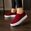 Tênis Feminino Slip On Malha Knit Sem Cadarço Casual