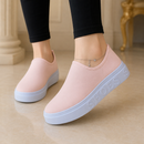Tênis Feminino Slip On Malha Knit Sem Cadarço Casual