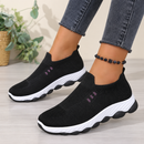 Tênis Slip On Feminino em Malha Respirável com Solado Alto