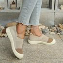 Tênis Slip On Feminino Bicolor Respirável com Solado Antiderrapante | DuoStep