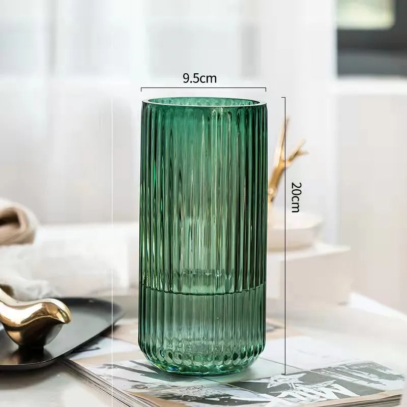 Vaso de Flor Clássico de Vidro Transparente