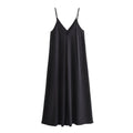 Vestido Feminino Longo de Verão Drapeado com Costas Nua