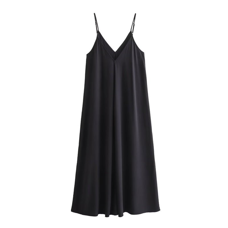 Vestido Feminino Longo de Verão Drapeado com Costas Nua