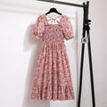 Vestido Feminino Midi Plissado Florido de Verão