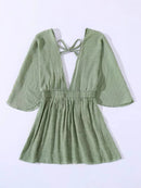 Vestido Saída de Praia Feminina de Manga Comprida