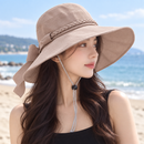 Chapéu Feminino de Verão com Laço e Proteção Solar