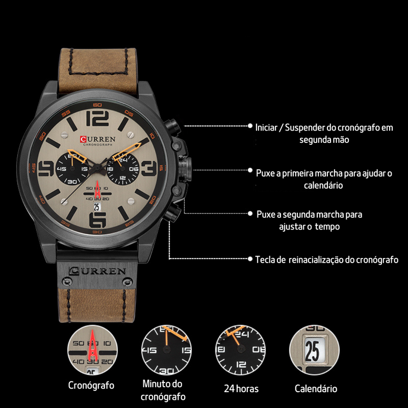 Relógio Masculino Premium | Curren