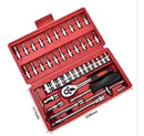 Maleta de soquete de aço anti ferrugem 46 Peças